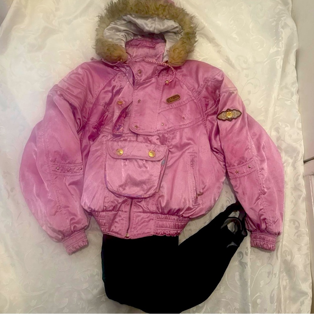 Phenix Girl’s Vintage SnowSuit 2 Piece Oversized Jacket & Snowsuit